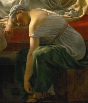 En sovende kvinde i antik dragt